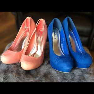 Platform closed toe heels.